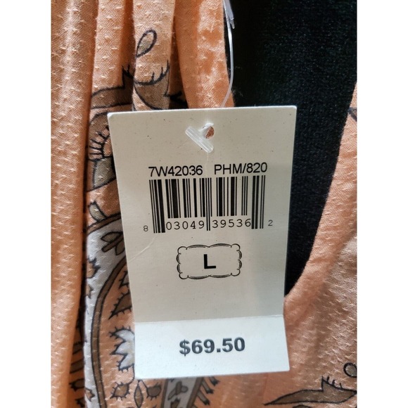 Lucky Brand Women's Peach 100% Rayon Round Neck Sleeveless Top Blouse Size L - Picture 5 of 13